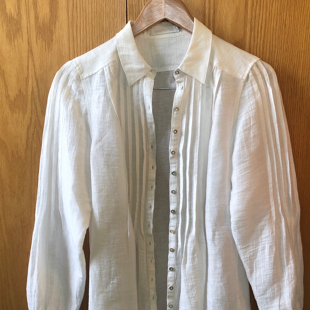 Linen pleated blouse
